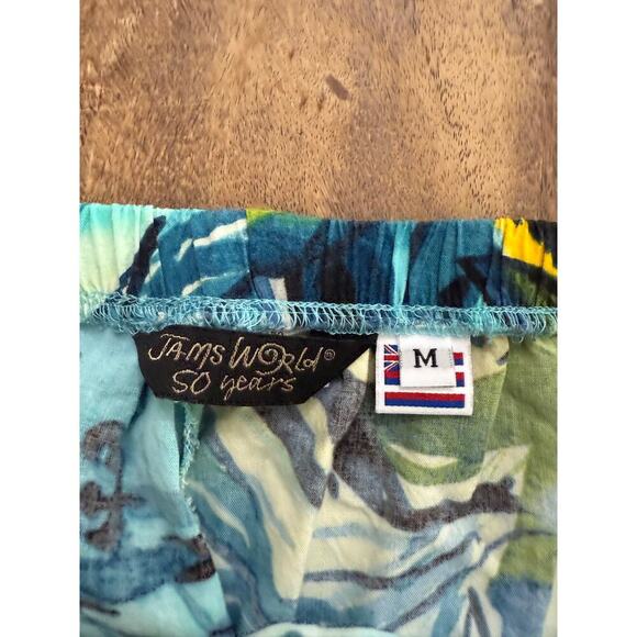 Vintage Jams World Women's Palm Print Drawstring Wide Leg Crop Pants Size M - Picture 3 of 4